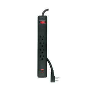 Multicontacto 4 entradas con 1 USB A + 1 USB C Negro
