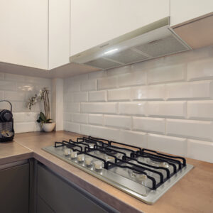 Parrilla gas empotrable 30cm, 2 quem, inox, esmalte, Foset