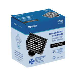 Resumidero acero inoxidable Negro Mate cuadrado 4x4