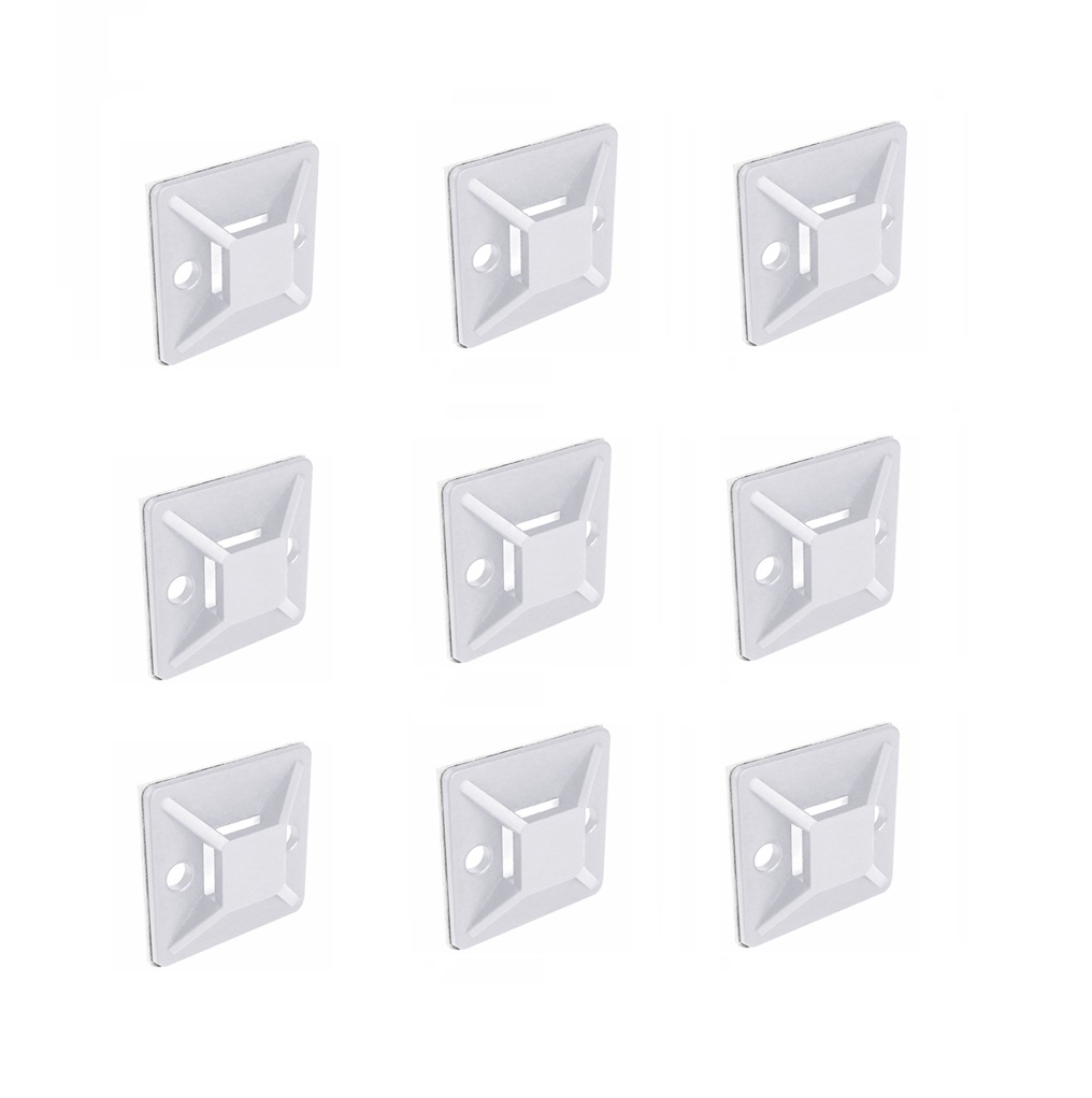 Pack 100 Piezas de Base Autoadherible para cinchos 3x3cm