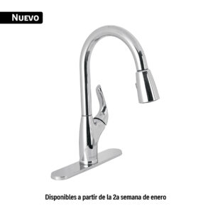 Mezcladora Monomando fregadero cromo nariz retractil