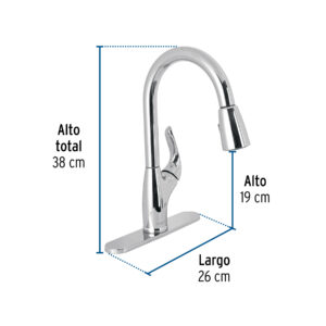 Mezcladora Monomando fregadero cromo nariz retractil