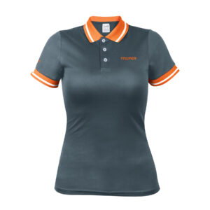 Playera tipo polo, dry fit, gris, para dama, talla CH
