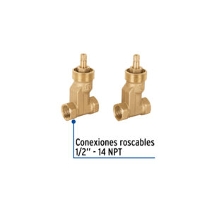 Juego 2 llaves regadera de laton para empotrar Roscables