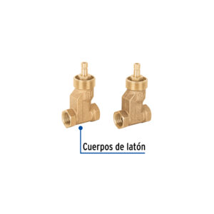 Juego 2 llaves regadera de bronce empotrar Roscables