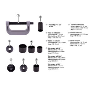 Juego para desmontar rotulas y terminales de 4 piezas