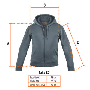 Sudadera gris para caballero, talla extra grande