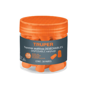 Bote 30 Pares de con tapones auditivos desechables de espuma