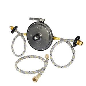 Regulador de gas de 2 vias para 2 Tanques de Gas con Mangueras