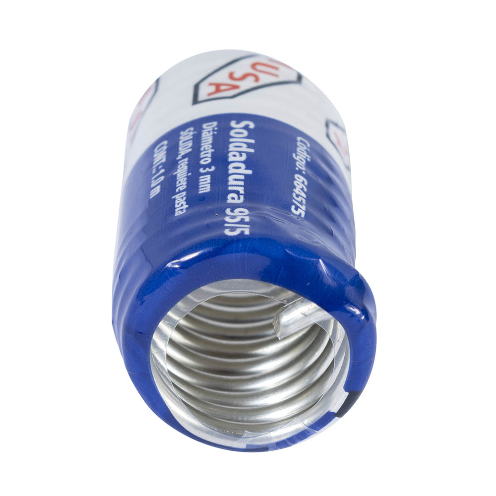 Soldadura solida 95/5 para tuberia de gas de 1m