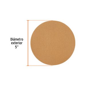 Caja 5 discos de lija p/madera 5' grano 120, velcro, s/perf.