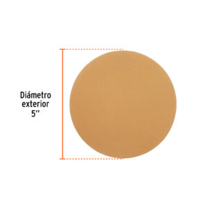 Caja 5 discos de lija p/madera 5' grano 220, velcro, s/perf.