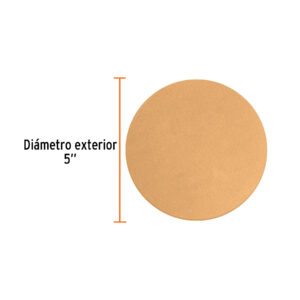 Caja 5 discos de lija p/madera 5' grano 400, velcro, s/perf.