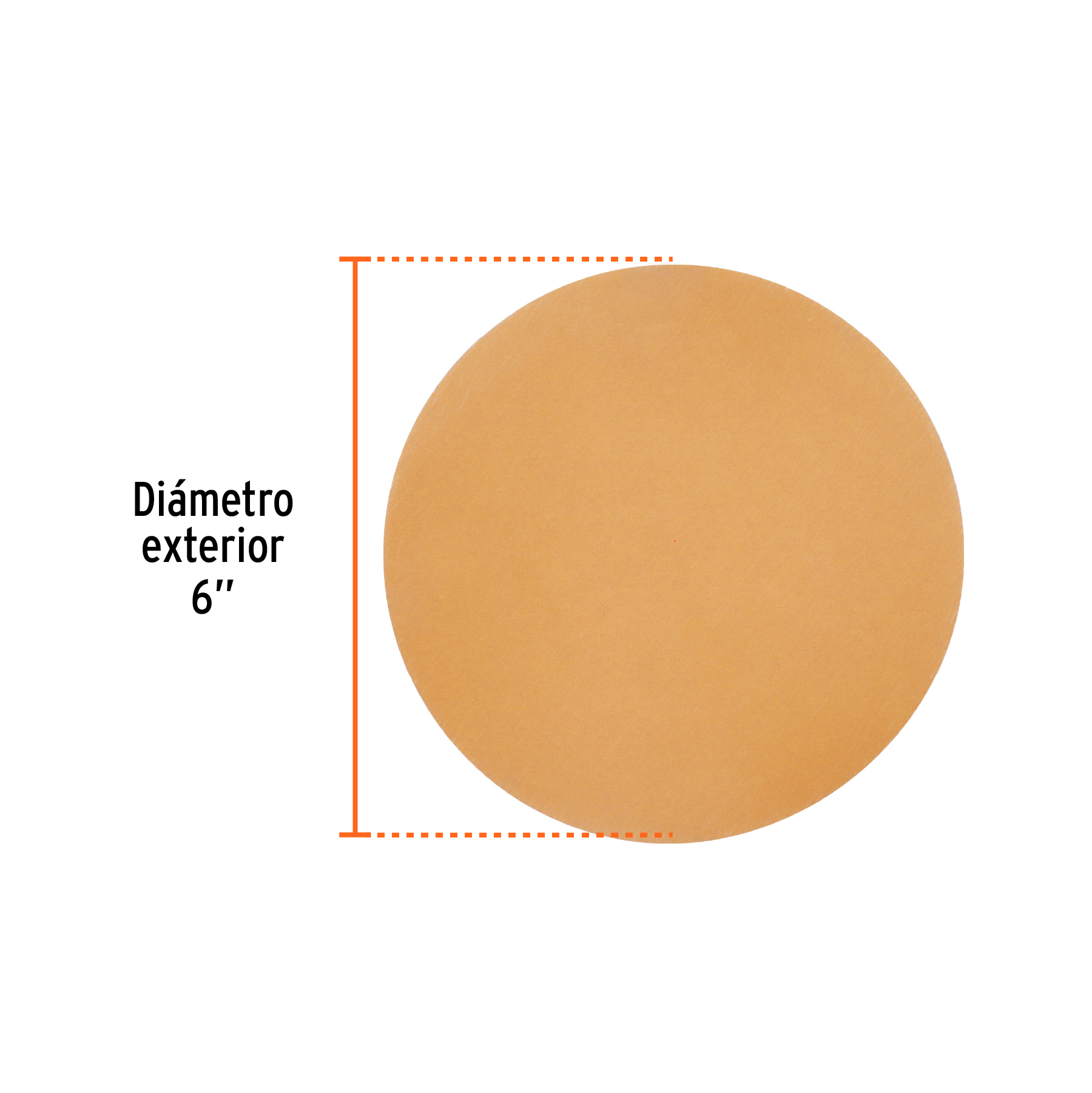 Caja 5 discos de lija p/madera 6' grano 600, velcro, s/perf.