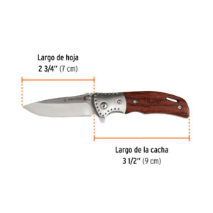 Navaja abatible, mango de madera, 3-1/2"