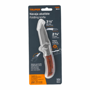 Navaja abatible, mango de madera, 3-1/2