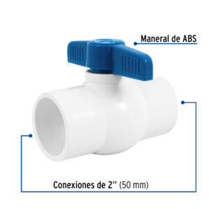 Valvula de esfera de PVC, de 2", para cementar