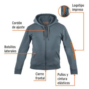 Sudadera gris para caballero, talla chica