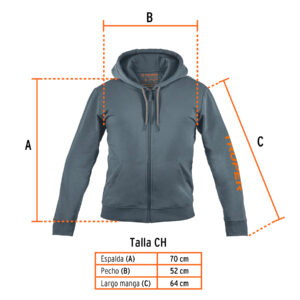 Sudadera gris para caballero, talla chica