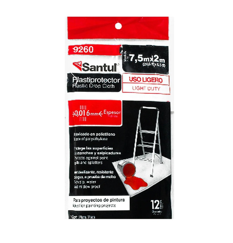 Plasti protector 15m2 uso ligero pintar 0.016mm