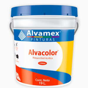Cubeta Pintura Vinilica AlvaColor Negro de 19L