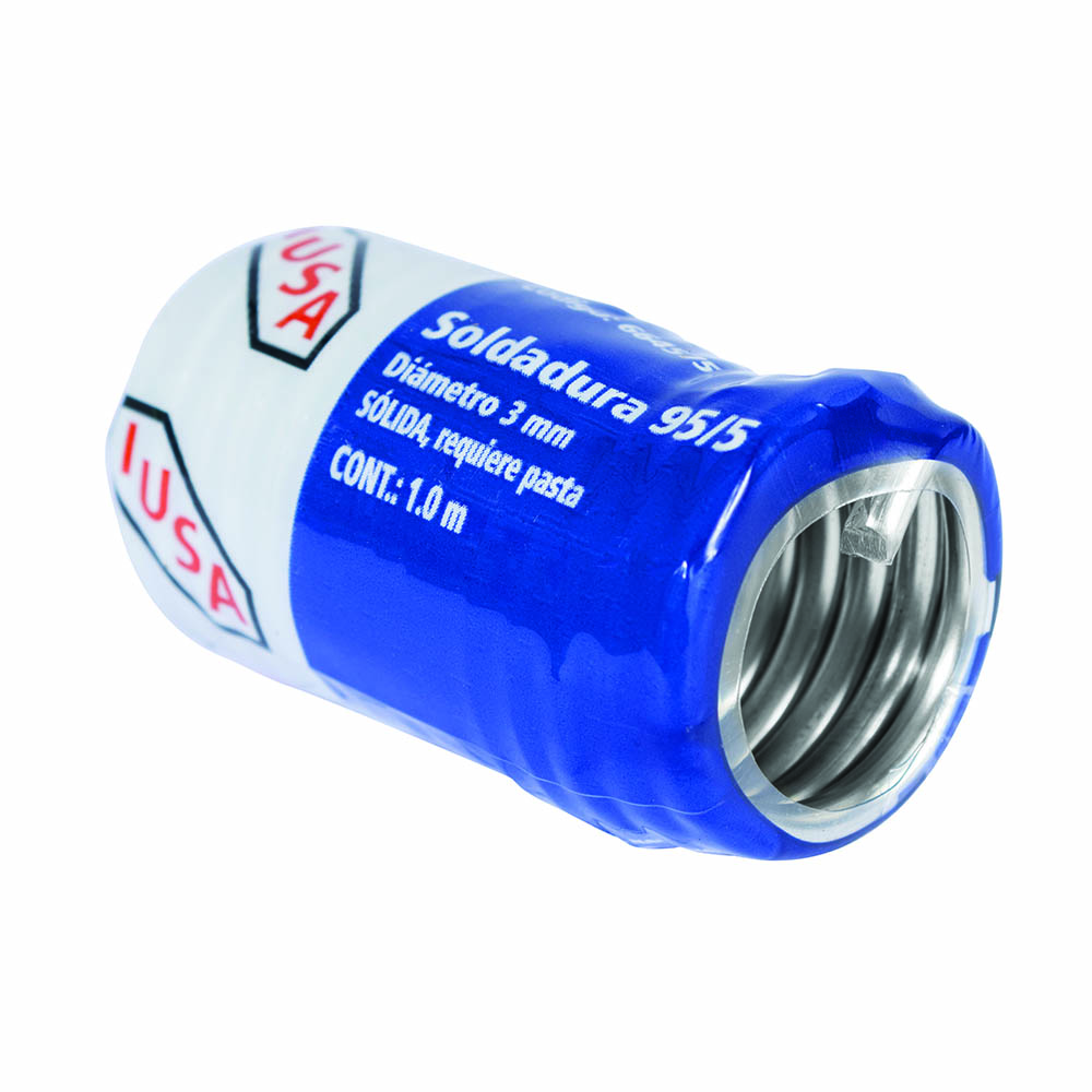 Soldadura solida 95/5 para tuberia de gas de 1m