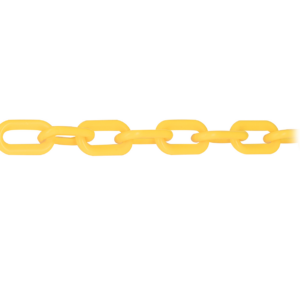 Rollo de 25m de Cadena de plastico de 8mm amarilla