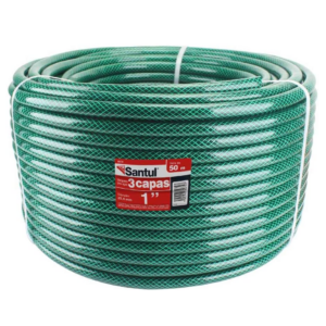Rollo de 100m de Manguera Agua Jardin Tricapa de 1" Reforzada Antinudo
