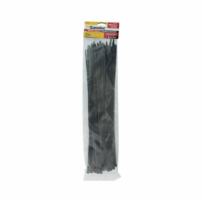 Cincho plastico 35cm x 4.8mm bolsa con 50 pzas Negro