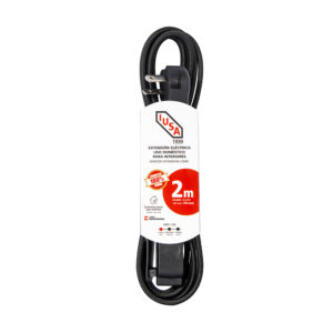 Extension electrica Tejida reforzada de 2m Negro