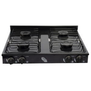 Parrilla estufa de gas de sobreponer 4 quemadores Negra iusa