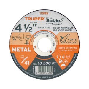 Disco corte de metal Truper 4-1/2" de 1.6mm