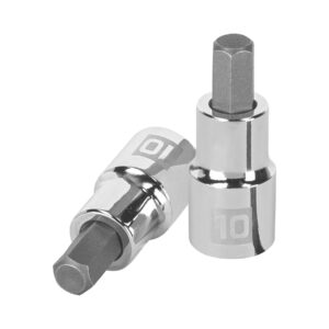 Dados de punta hexagonal, cuadro 1/2" de 10mm.