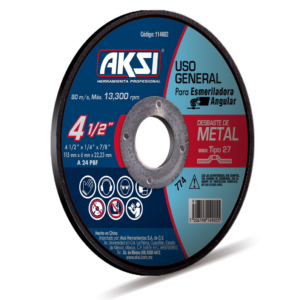 Disco para desbaste de metal diametro 4-1/2" tipo 27 de 6mm