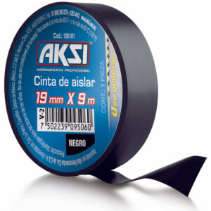 Cinta de aislar de 9m Negra Reforzada Aksi
