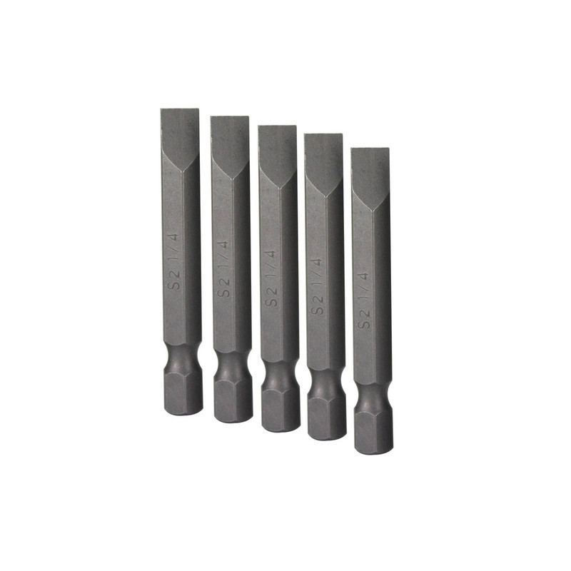5 Piezas de Punta plana para desarmador 1/4 x 2"